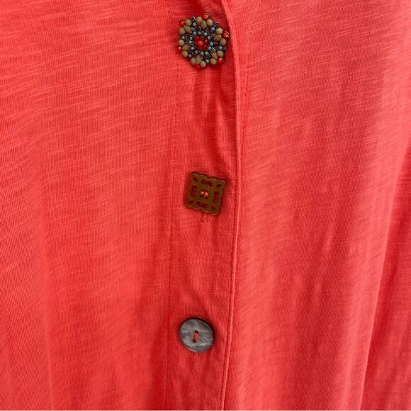 Soft Surroundings Danielle Dress Large Lagenlook Coral Eclectic Asymmetrical - Picture 15 of 16